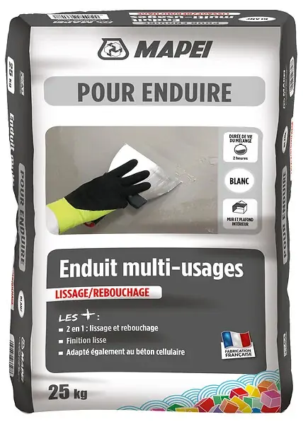 Enduit multi-usages Lissage Rebouchage - Blanc - 25kg MAPEI Acheter Direct