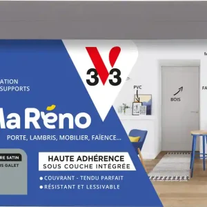Peinture de rénovation multi-supports MaRéno gris galet finition satinée 2L - V33 Satisfait Ou Remboursé