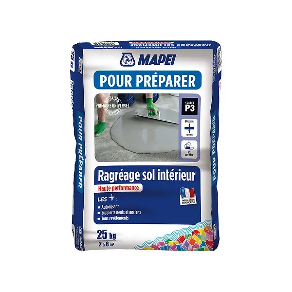 Ragréage sol intérieur haute performance - Gris - Sac 25 kg MAPEI Meilleur Prix