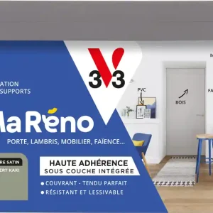 Peinture de rénovation multi-supports MaRéno vert kaki finition satinée 2L - V33 Super Prix