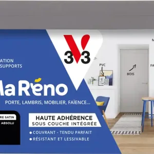 Paiement Sécurisé Peinture de rénovation multi-supports MaRéno noir absolu finition satinée 2L - V33