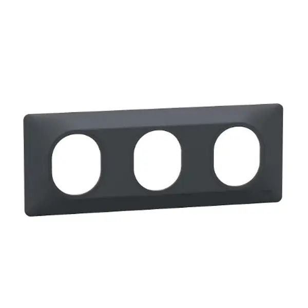 Plaque finition 3 postes horizontale 71 mm anthracite - Ovalis - Schneider SCHNEIDER ELECTRIC Offre Limitée