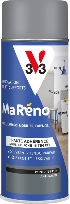 Remise Peinture de rénovation multi-supports MaRéno anthracite finition satinée 0,4L - V33