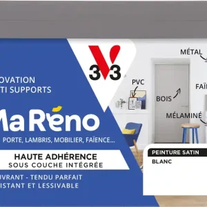 Nouvel Arrivage Peinture de rénovation multi-supports MaRéno blanc finition satinée 0,5L - V33