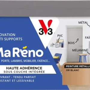 Peinture de rénovation multi-supports MaRéno or blanc finition métallisée 0,5L - V33 Offre Du Jour