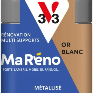 Peinture de rénovation multi-supports MaRéno or blanc finition métallisée 75 ml - V33 Prix Réduit