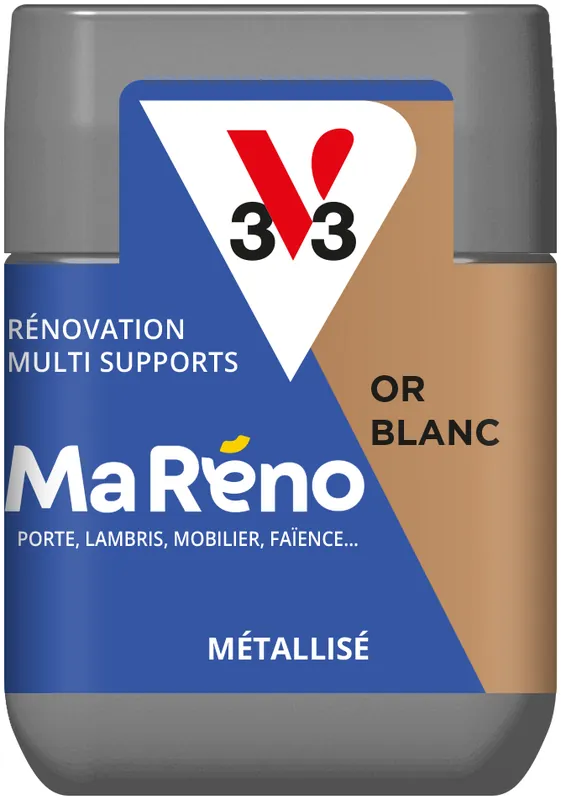 Peinture de rénovation multi-supports MaRéno or blanc finition métallisée 75 ml - V33 Prix Réduit