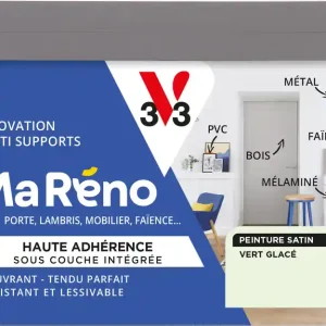 Prix Promo Peinture de rénovation multi-supports MaRéno vert glacé finition satinée 0,5L - V33