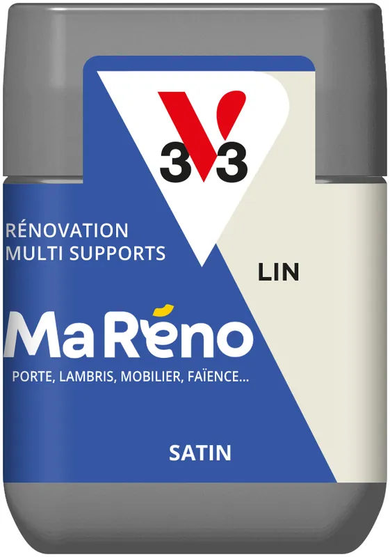 Peinture de rénovation multi-supports MaRéno lin finition satinée 75 ml - V33 Achetez Aujourd'hui