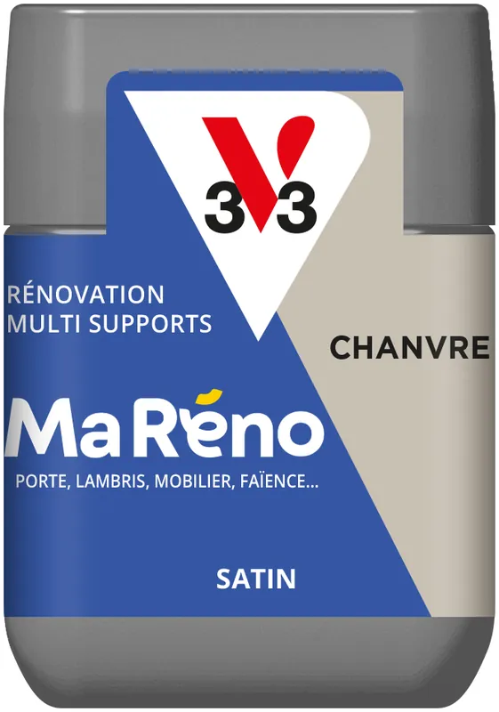 Peinture de rénovation multi-supports MaRéno chanvre finition satinée 75 ml - V33 Réduction