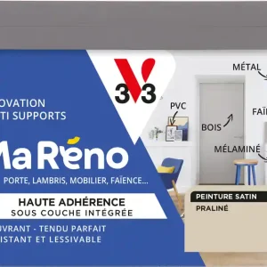 Meilleure Vente Peinture de rénovation multi-supports MaRéno praliné finition satinée 0,5L - V33