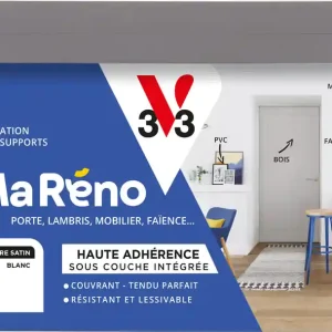 Peinture de rénovation multi-supports MaRéno blanc finition satinée 2L - V33 Expédié Aujourd'hui