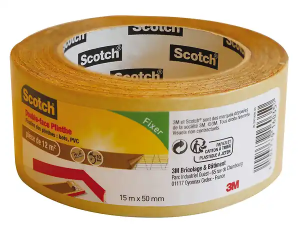 Ruban adhésif double face Plinthe - 15m x 50mm SCOTCH Acheter En Ligne