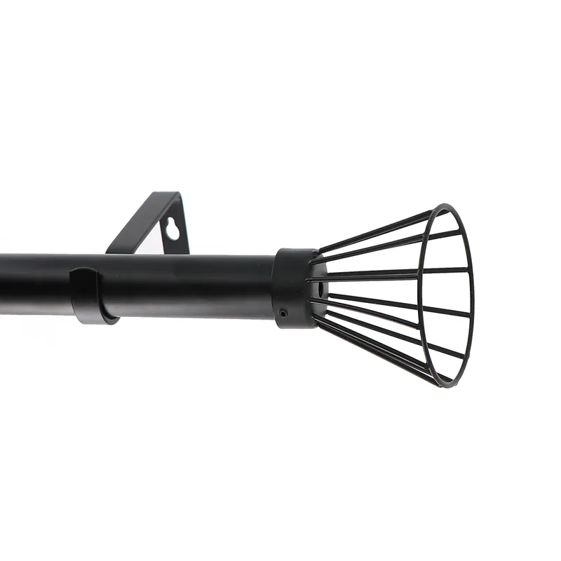 Kit de tringle à rideaux extensible en métal de 1.20 à 2.10 m diam 25 à 28 mm Finition noir mat - MOBOIS Usine Directe