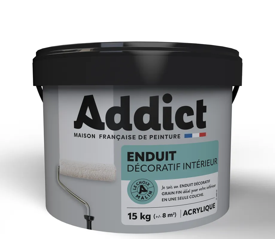Remise Enduit décoratif intérieur grain fin blanc 15 kg ADDICT