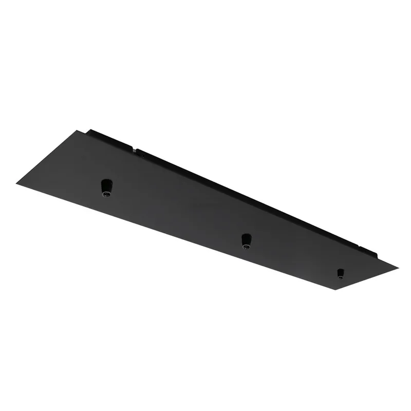 Plafonnier métal 12x55 cm noir 3 sorties - TIBELEC Offre Spéciale