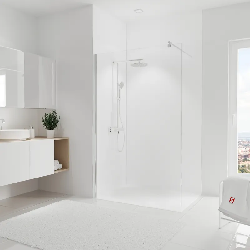 Livraison Express Panneaux muraux de douche 90+120x255 cm décor blanc DécoDesign Couleur - SCHULTE