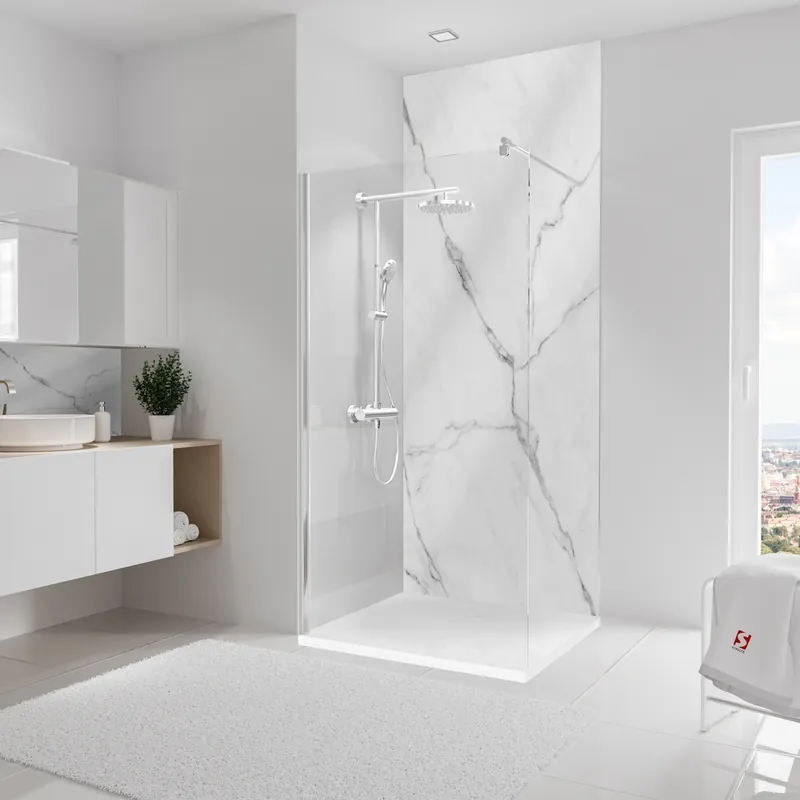 Panneau mural de douche 100x255 cm marbre de carrare DécoDesign Brio - SCHULTE Produit De Marque