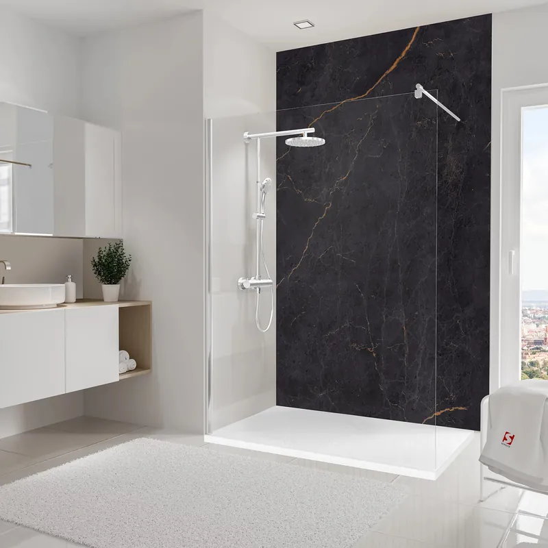 Panneau mural de douche 150x255 cm marbre anthracite cuivre DécoDesign Softtouch - SCHULTE Réduction