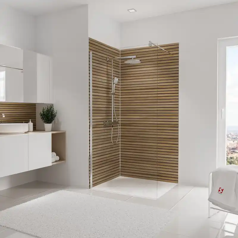 Retour Gratuit Panneaux muraux de douche 100+100x210 cm japandi horizontal DecoDesign Décor - SCHULTE