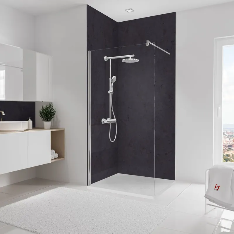 Panneaux muraux de douche 100+100x255 cm ardoise DécoDesign Softtouch - SCHULTE Produit De Marque