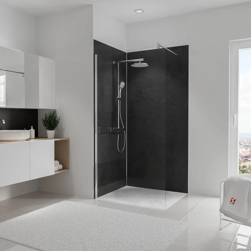 Panneaux muraux de douche 100+100x210 cm ardoise DécoDesign Softtouch - SCHULTE Meilleur Prix