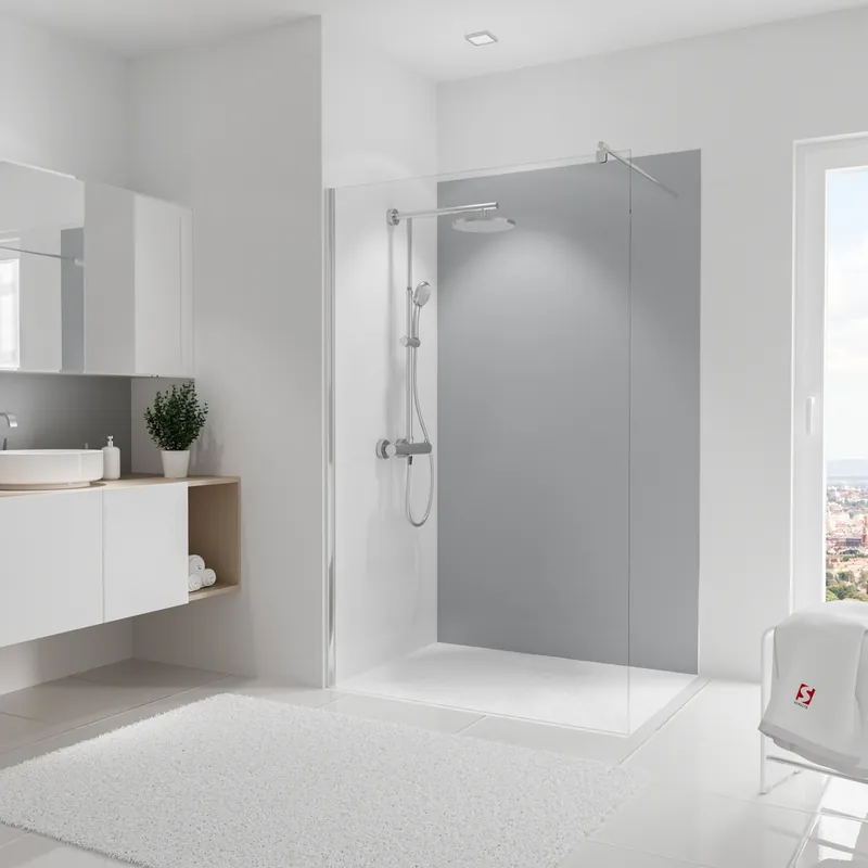 Panneau mural de douche 120x210 cm gris argenté DécoDesign Couleur - SCHULTE Offre Spéciale