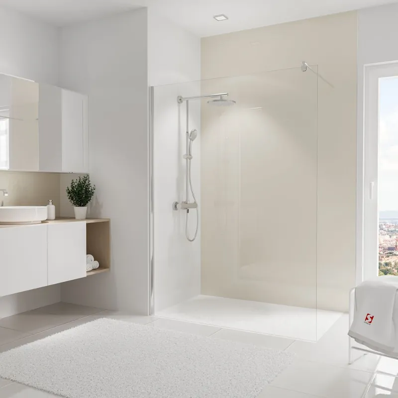Satisfait Ou Remboursé Panneau mural de douche 150x255 cm décor beige DécoDesign Brio - SCHULTE