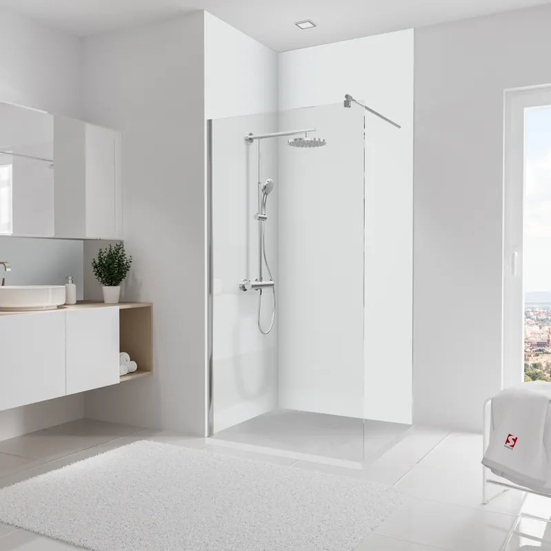 Panneaux muraux de douche 100+100x255 cm décor blanc DécoDesign Brio - SCHULTE Pas Cher