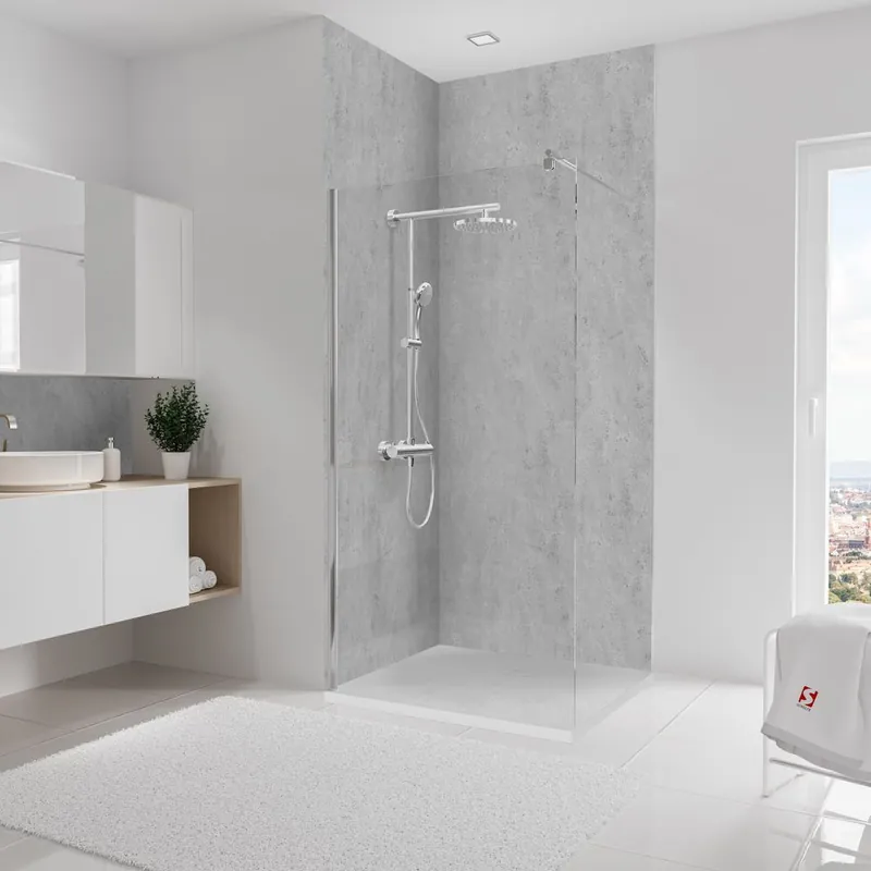 Meilleur Choix Panneaux muraux de douche 100+100x255 cm pierre gris DécoDesign Brio - SCHULTE