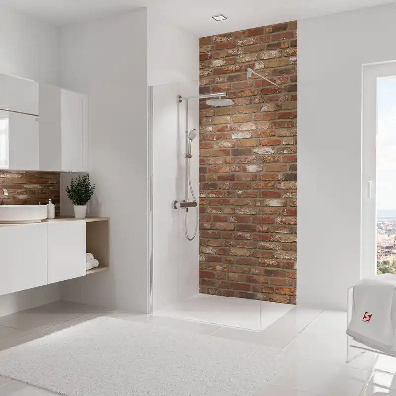 Panneau mural de douche 100x255 cm briques industrielles DecoDesign Décor - SCHULTE Achetez Aujourd'hui