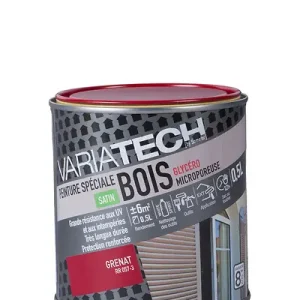 Usine Directe Peinture spéciale bois glycéro satin grenat 0.5L VARIATECH
