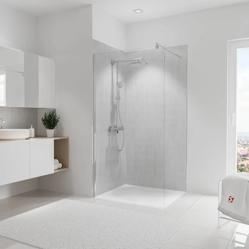 Prix Cassé Panneaux muraux de douche 100+100x210 cm parement béton DecoDesign Décor - SCHULTE