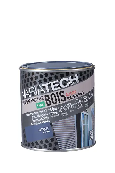 Acheter En Ligne Peinture bois glycéro satin - Ardoise - 0.5L VARIATECH
