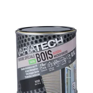 Pas Cher Peinture spéciale bois glycéro satin - Noir - 0.5L VARIATECH