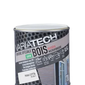 Petit Prix Peinture bois glycéro satin Panacotta 0.5L VARIATECH