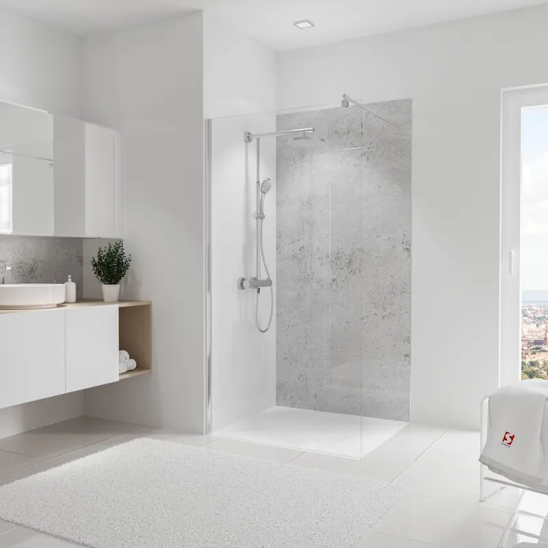 Usine Directe Panneau mural de douche 100x210 cm décor pierre gris DécoDesign Brio - SCHULTE