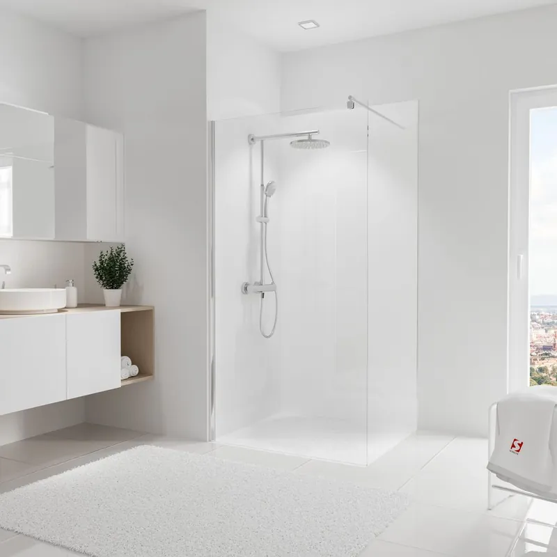 Prix Choc Panneau mural de douche 100x210 cm décor blanc DécoDesign Brio - SCHULTE