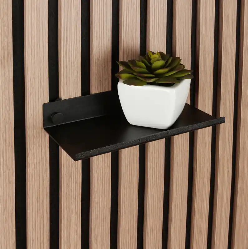Etagère métal noir 200 x 32 x 100 mm pour panneau acoustique mural REI Bon Marché