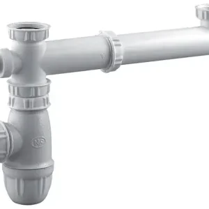 Tubulure pour évier 2 cuves avec siphon et prise mixte - VALENTIN - 00 780200 001 00 Satisfait Ou Remboursé