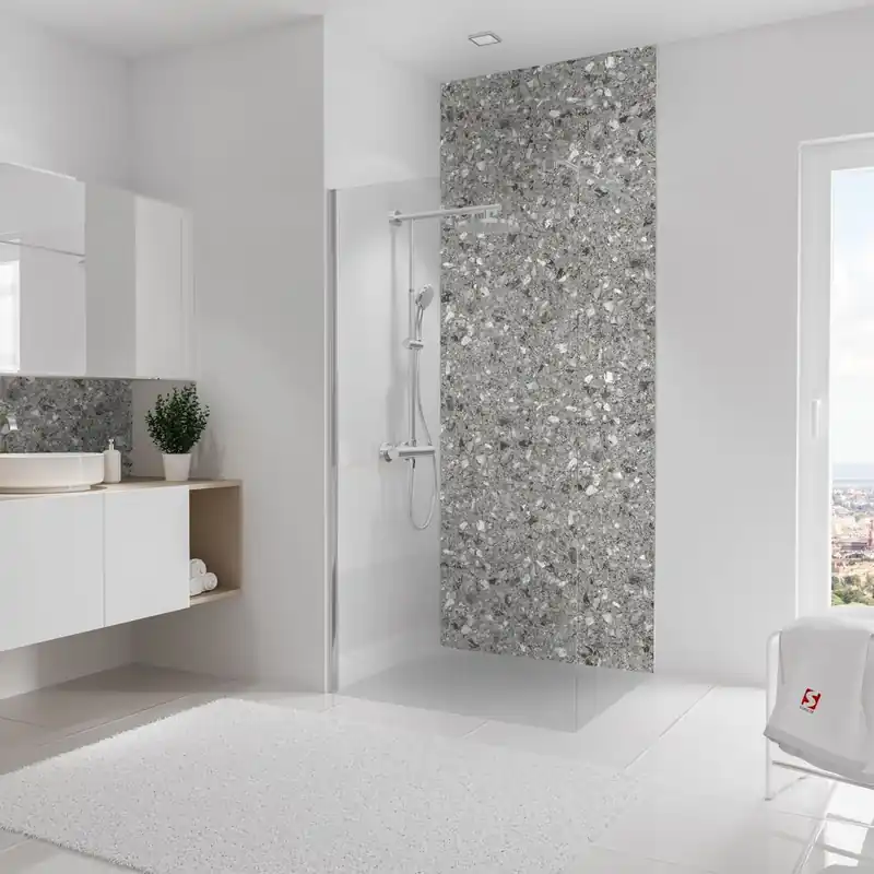 Panneau mural de douche 100x255 cm terrazo granit DécoDesign Softtouch - SCHULTE Offre Limitée