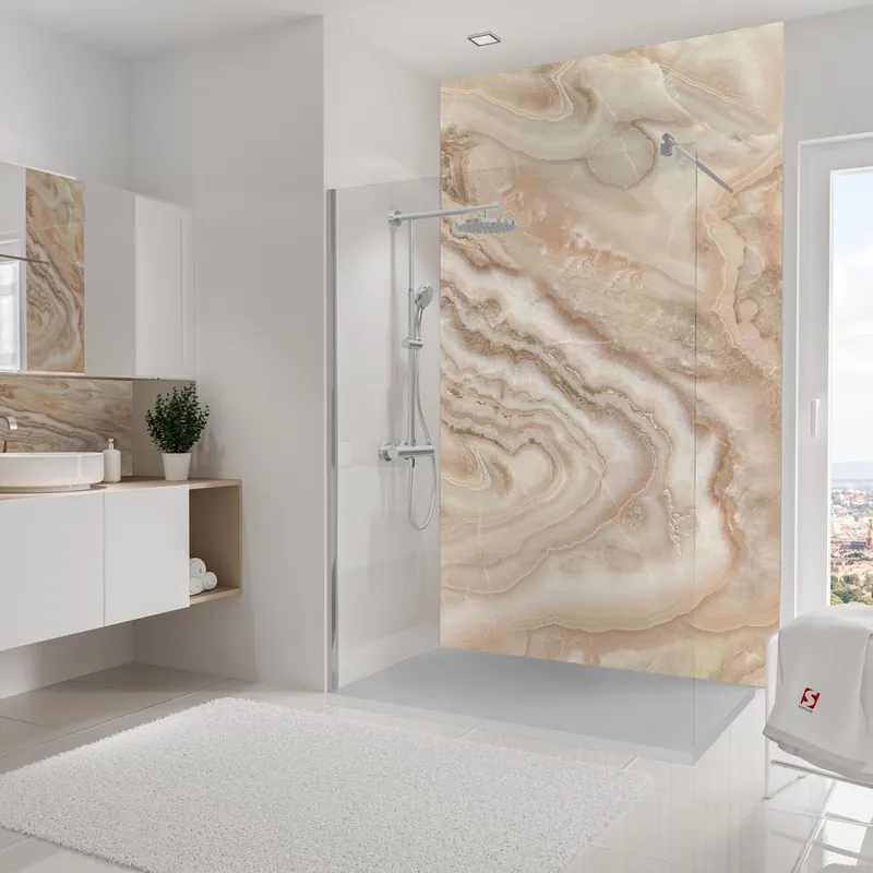 Dernière Chance Panneau mural de douche 150x255 cm marbre beige DécoDesign Softtouch - SCHULTE