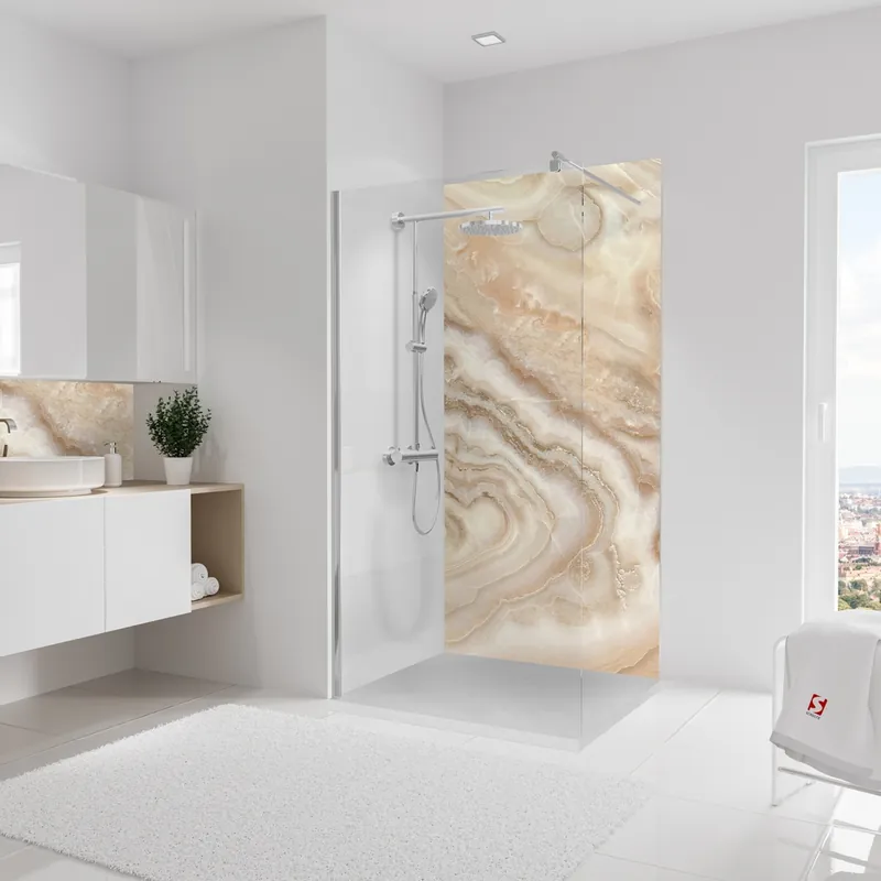 Panneau mural de douche 100x210 cm marbre beige DécoDesign Softtouch - SCHULTE Vente Directe