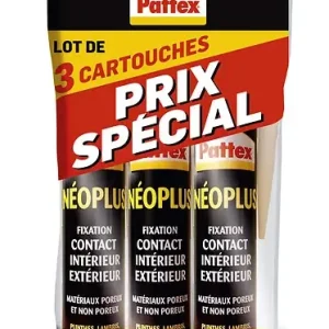 Authentique Colle fixation - Néoprène - Beige - Lot 3x390g PATTEX