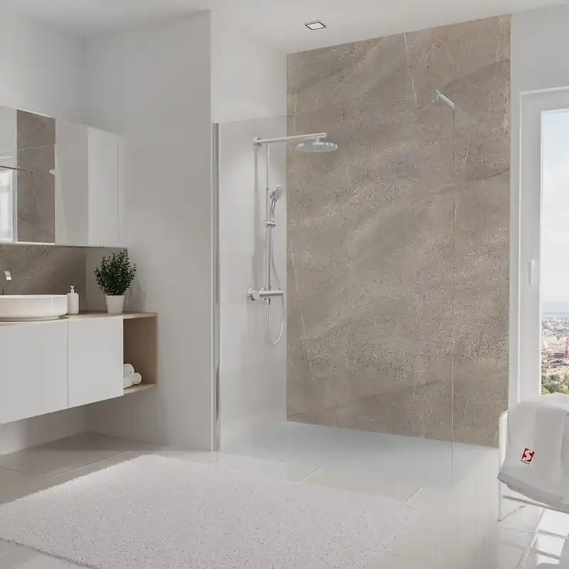 Panneau mural de douche 150x255 cm taupe sablé DecoDesign Décor - SCHULTE Offre Du Jour