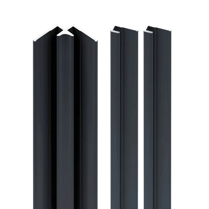 Profilés d‘angle anthracite 2x finitions 1x angle intérieur pour panneaux muraux 210 cm - SCHULTE Authentique