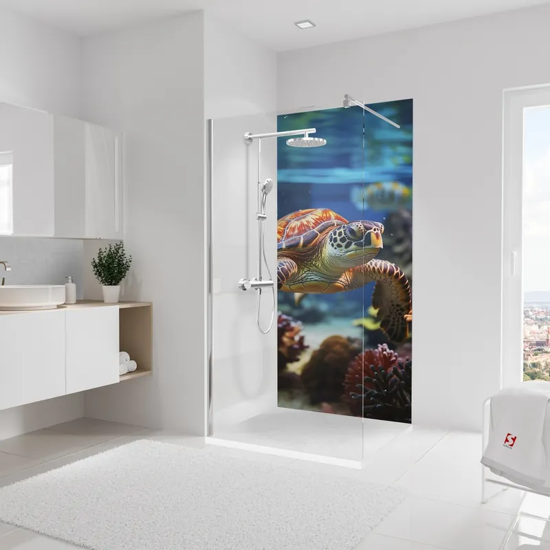 Panneau mural de douche 120x210 cm tortue DécoDesign Photo - SCHULTE Commander Vite