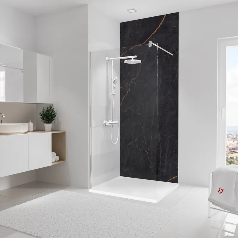 Expédition Rapide Panneau mural de douche 100x255 cm marbre anthracite cuivre DécoDesign Softtouch - SCHULTE
