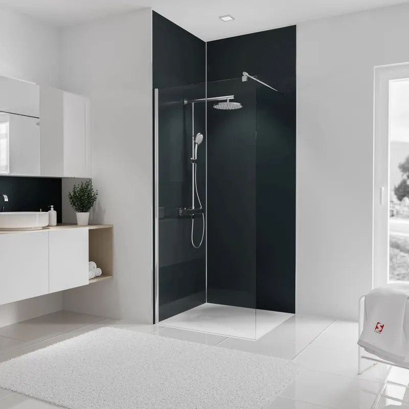 Panneaux muraux de douche 90+90x255 cm anthracite DécoDesign Couleur - SCHULTE Prix Choc