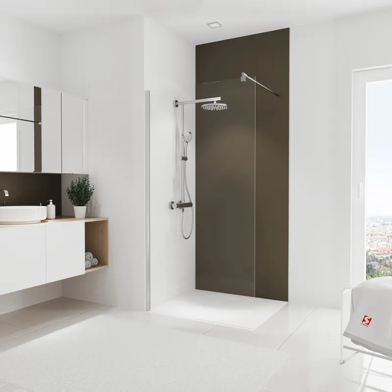 Panneau mural de douche 90x255 cm taupe DécoDesign Couleur - SCHULTE Offre Spéciale